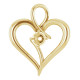 Heart Pendant Mounting in 14 Karat Yellow Gold for Round Stone, 2.42 grams