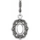 Halo Style Pendant or Dangle Mounting in Platinum for Oval Stone, 3.71 grams