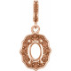 Halo Style Pendant or Dangle Mounting in 14 Karat Rose Gold for Oval Stone, 2.38 grams