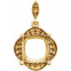 Halo Style Pendant Mounting in 14 Karat Yellow Gold for Cushion Stone, 3.5 grams