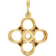 Clover Pendant Mounting in 14 Karat Yellow Gold for Round Stone, 3.12 grams