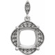 Halo Style Pendant Mounting in 14 Karat White Gold for Cushion Stone, 3.41 grams