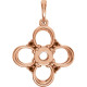 Clover Pendant Mounting in 14 Karat Rose Gold for Round Stone, 3.12 grams