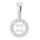 Rope Pendant Mounting in 14 Karat White Gold for Round Stone, 0.99 grams