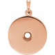 Disc Necklace or Pendant Mounting in 14 Karat Rose Gold for Round Stone, 2.98 grams