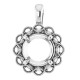 Halo Style Pendant Mounting in 10 Karat White Gold for Round Stone, 1.56 grams