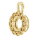 Halo Style Pendant Mounting in 10 Karat Yellow Gold for Round Stone, 1.62 grams