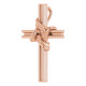 Accented Cross Pendant Mounting in 14 Karat Rose Gold for Round Stone, 1.3 grams
