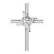 Accented Cross Pendant Mounting in 14 Karat White Gold for Round Stone, 1.26 grams