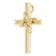 Accented Cross Pendant Mounting in 14 Karat Yellow Gold for Round Stone, 1.3 grams