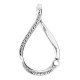 Accented Family Necklace or Pendant Mounting in 14 Karat White Gold for Round Stone, 2.23 grams