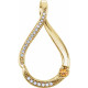 Accented Family Necklace or Pendant Mounting in 14 Karat Yellow Gold for Round Stone, 2.28 grams
