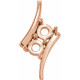 Two Stone Necklace or Pendant Mounting in 14 Karat Rose Gold for Round Stone, 2.02 grams