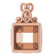 Bezel Set Accented Pendant Mounting in 10 Karat Rose Gold for Square Stone, 2.61 grams