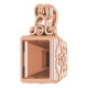 Bezel Set Accented Pendant Mounting in 10 Karat Rose Gold for Square Stone, 2.61 grams