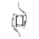 Accented Pendant Mounting in 10 Karat White Gold for Emerald Stone, 4.55 grams