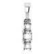 Accented Three Stone Pendant Mounting in 14 Karat White Gold for Round Stone, 0.72 grams