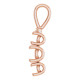Accented Three Stone Pendant Mounting in 18 Karat Rose Gold for Round Stone, 0.88 grams