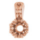 Accented Pendant Mounting in 18 Karat Rose Gold for Round Stone, 0.69 grams