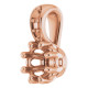 Accented Pendant Mounting in 18 Karat Rose Gold for Round Stone, 0.69 grams