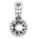 Accented Pendant Mounting in Sterling Silver for Round Stone, 0.46 grams