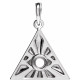 Eye of Providence Necklace or Pendant Mounting in 14 Karat White Gold for Round Stone, 1.54 grams