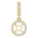 Halo Style Pendant Mounting in 14 Karat Yellow Gold for Round Stone, 0.96 grams