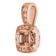 Halo Style Pendant Mounting in 18 Karat Rose Gold for Round Stone, 0.97 grams