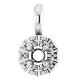 Halo Style Pendant Mounting in Sterling Silver for Round Stone, 0.79 grams