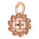 Halo Style Pendant Mounting in 14 Karat Rose Gold for Round Stone, 1.45 grams