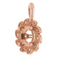 Halo Style Pendant Mounting in 14 Karat Rose Gold for Round Stone, 1.45 grams