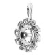 Halo Style Pendant Mounting in Platinum for Round Stone, 2.24 grams