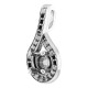 Accented Pendant Mounting in Sterling Silver for Round Stone, 0.79 grams