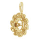 Halo Style Pendant Mounting in 14 Karat Yellow Gold for Round Stone, 1.44 grams