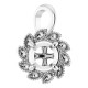 Halo Style Pendant Mounting in 14 Karat White Gold for Round Stone, 1.41 grams