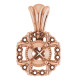 Halo Style Pendant Mounting in 14 Karat Rose Gold for Round Stone, 1.4 grams