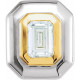 Bezel Set Slide Pendant Mounting in 14 Karat White/Yellow Gold for Emerald cut Stone, 3.86 grams