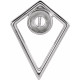 Cabochon Pyramid Necklace or Pendant Mounting in Platinum for Round Stone, 2.21 grams