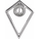 Cabochon Pyramid Necklace or Pendant Mounting in Sterling Silver for Round Stone, 1.14 grams