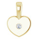 Youth Heart Necklace or Pendant Mounting in 14 Karat Yellow Gold for Round Stone, 0.47 grams