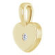 Youth Heart Necklace or Pendant Mounting in 14 Karat Yellow Gold for Round Stone, 0.47 grams