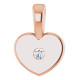 Youth Heart Necklace or Pendant Mounting in 14 Karat Rose Gold for Round Stone, 0.48 grams