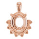 Accented Pendant Mounting in 10 Karat Rose Gold for Oval Stone, 2.18 grams