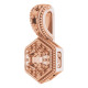 Halo Style Pendant Mounting in 14 Karat Rose Gold for Round Stone, 1.91 grams