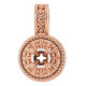 Halo Style Pendant Mounting in 10 Karat Rose Gold for Round Stone, 1.35 grams