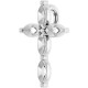 Cross Necklace or Pendant Mounting in Platinum for Marquise Stone, 1.05 grams