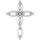 Cross Necklace or Pendant Mounting in 14 Karat White Gold for Marquise Stone, 0.66 grams
