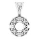 Accented Pendant Mounting in 10 Karat White Gold for Round Stone, 0.94 grams