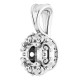 Accented Pendant Mounting in 10 Karat White Gold for Round Stone, 0.94 grams