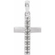 Accented Cross Necklace or Pendant Mounting in 14 Karat White Gold for Round Stone, 0.8 grams